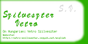 szilveszter vetro business card